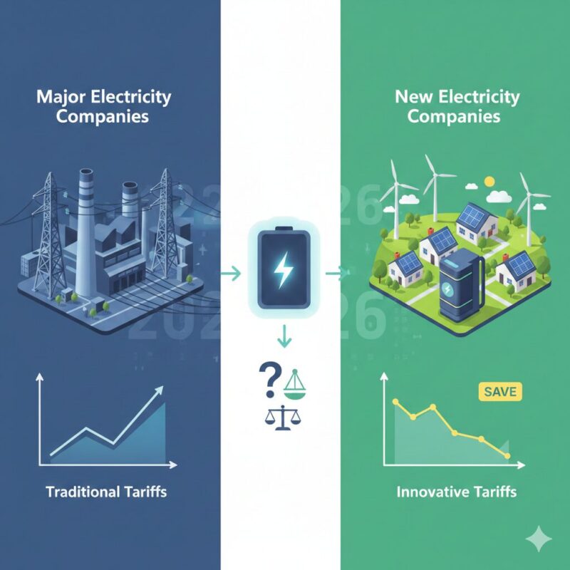 大手電力 vs 新電力：2026年最新の料金プラン比較！蓄電池ユーザーに最適なのはどっち？